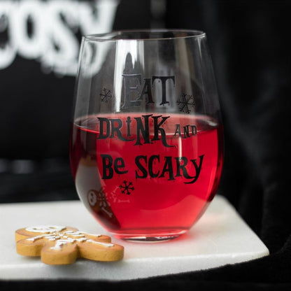 Eat, Drink & Be Scary Stemless Glass