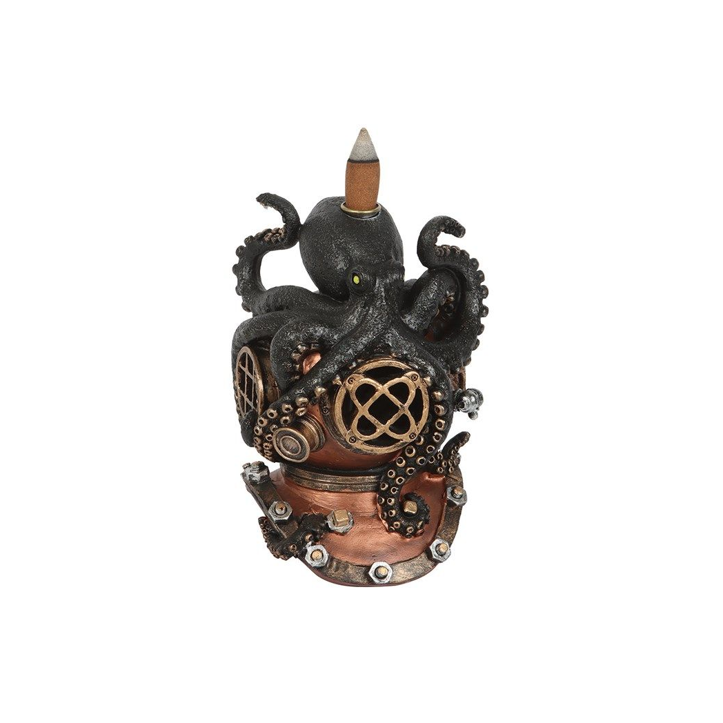 Kraken on Diver's Helmet Backflow Incense Burner