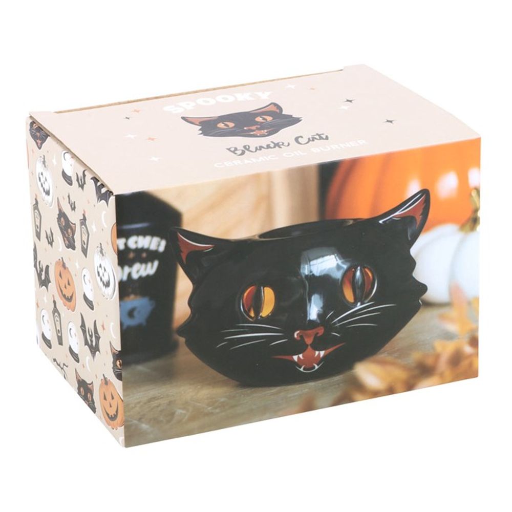 Spooky Black Cat Oil Burner