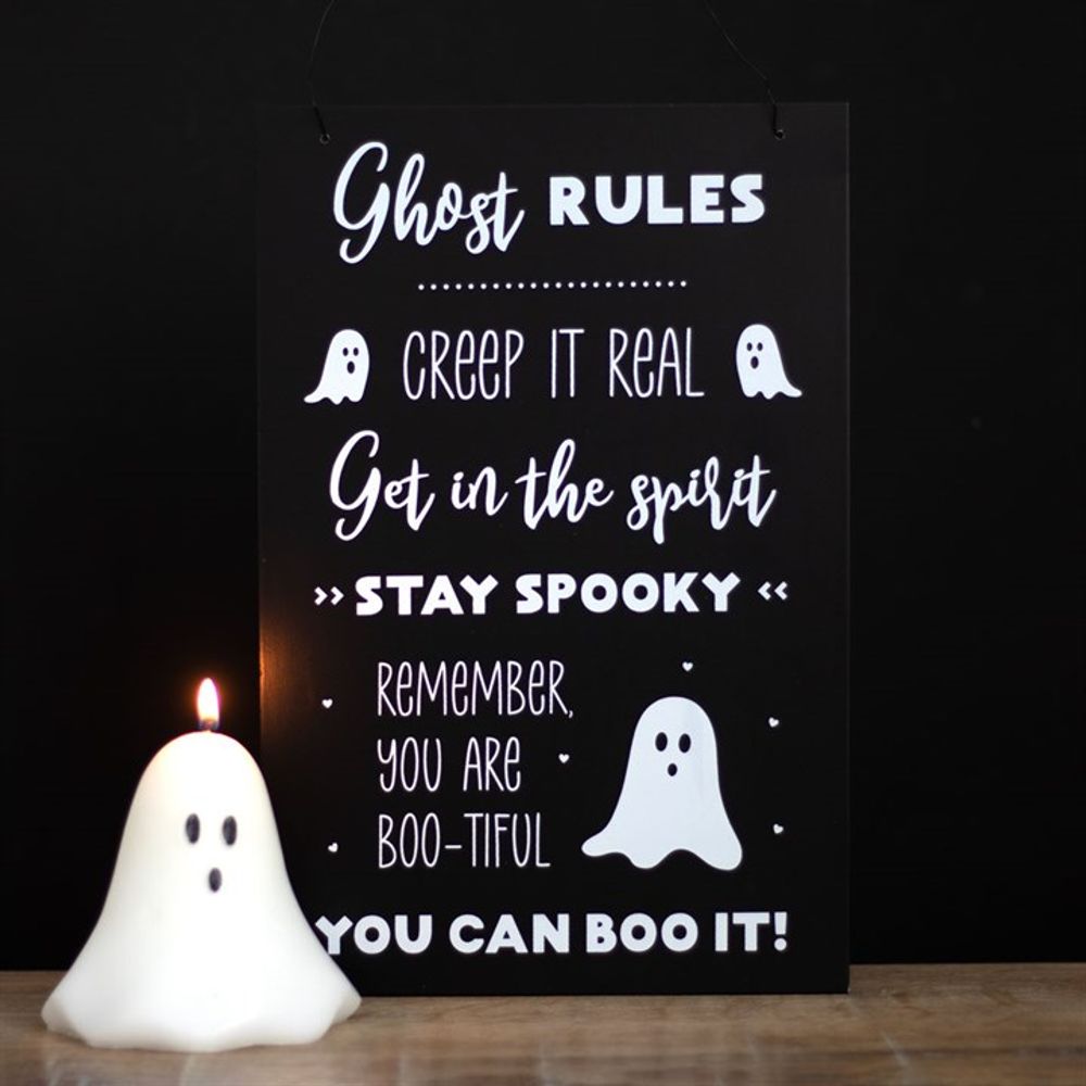 30cm Ghost Rules Hanging Sign