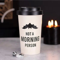 Gothic pagan witch Black not a morning person travel mug