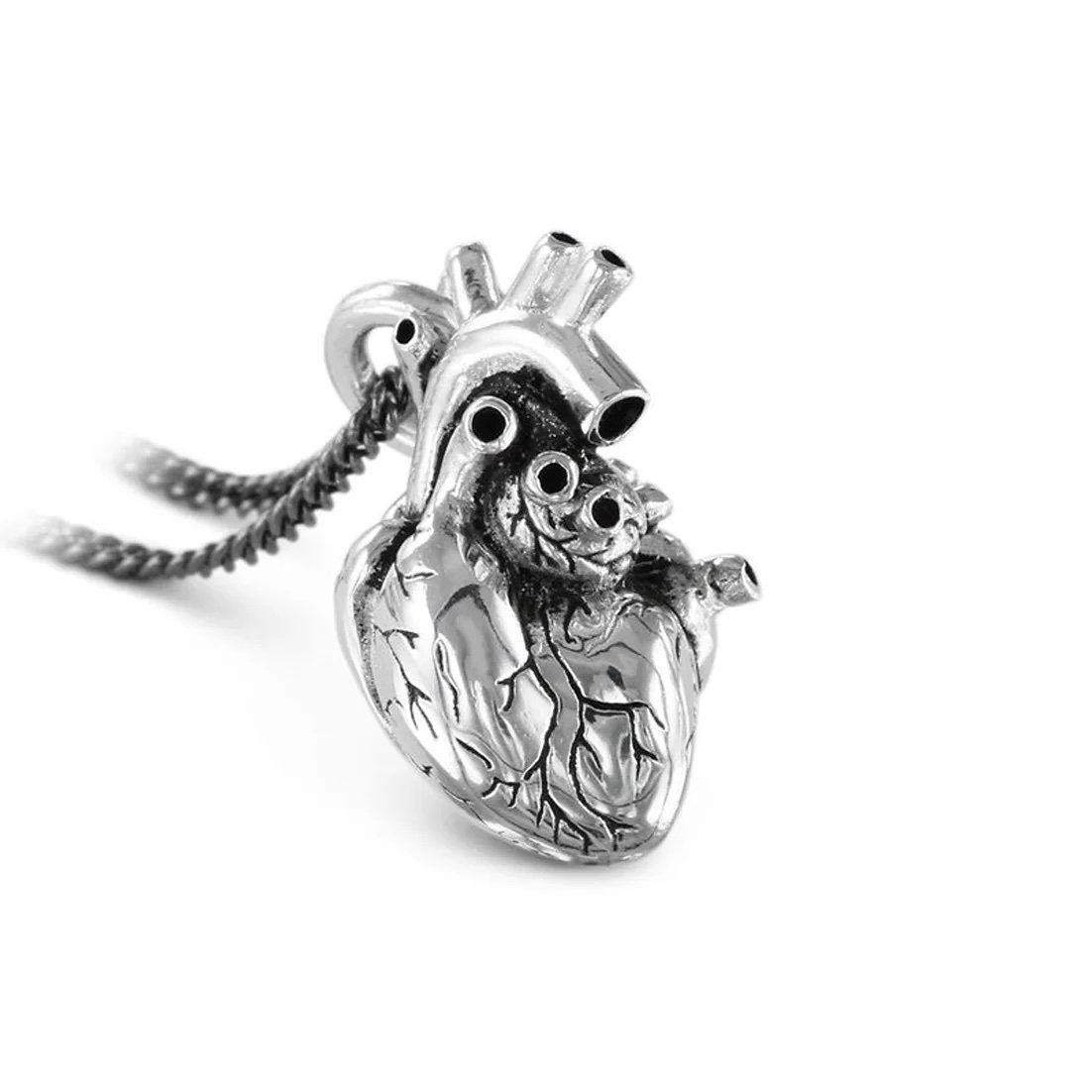 Anatomical Silver plated heart Necklace