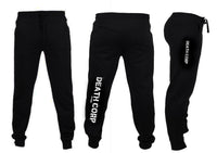 Death Corp - Classic logo cuffed ( slimline ) Trackies (glow in the dark option)